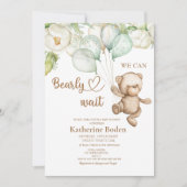 Wir können die Einladung der Babydusche abwarten (Vorderseite)