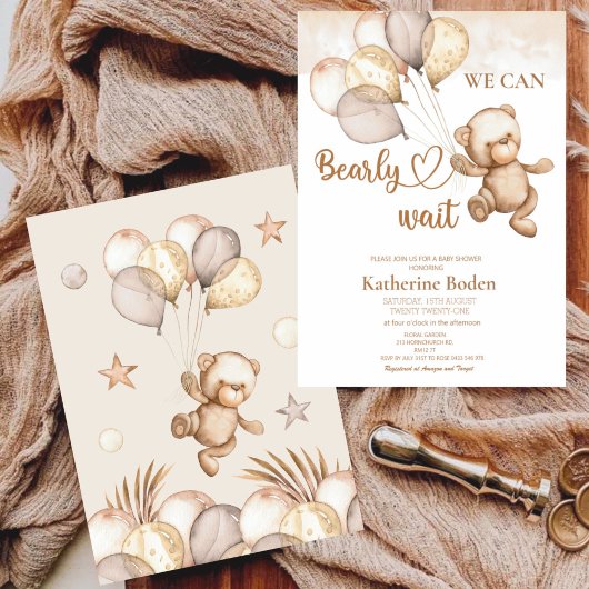 Wir können die Einladung der Babydusche abwarten