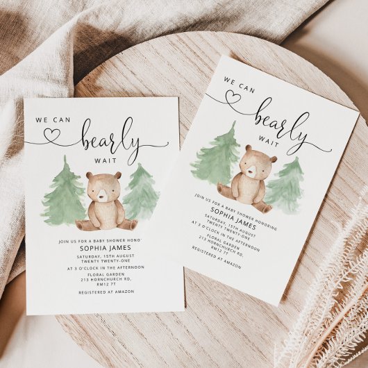 Wir können die Einladung der Babydusche abwarten