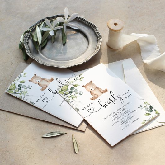 Wir können die Einladung der Babydusche abwarten