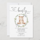 Wir können die Einladung der Babydusche abwarten (Vorderseite)