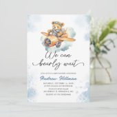 Wir können die Einladung eines Babyduschers abwart (Stehend Vorderseite)