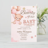 Wir können die Einladung eines Babyduschers abwart (Stehend Vorderseite)