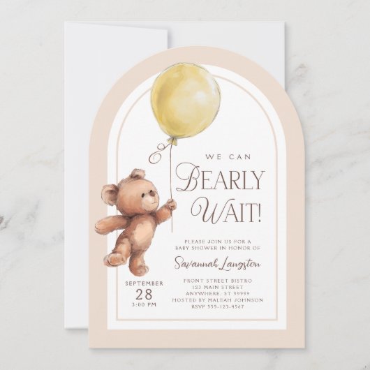 Wir können die Einladung eines Babyduschers abwart (Vorderseite)