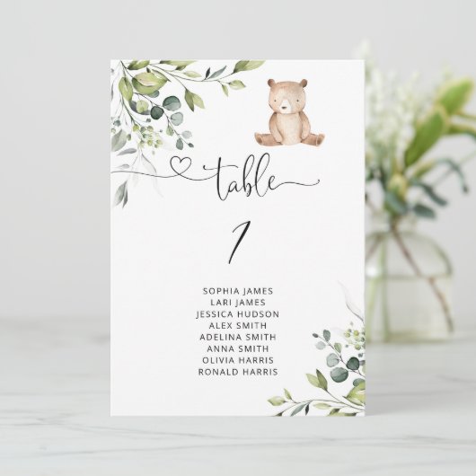 Wir können die Eukalyptus-Tischnummer schon früh a Einladung (Stehend Vorderseite)