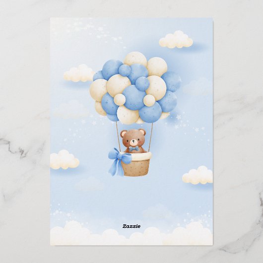 Wir können die neutrale Babydusche des Teddy Bären Folieneinladung (Rückseite)