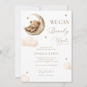 Wir können die neutrale Bear Baby Dusche frühzeiti Einladung (Vorderseite)