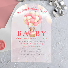 Wir können die Teddy Bear Girl Babydusche frühzeit Acryleinladungen