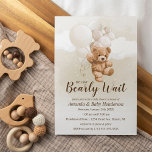 Wir können eine neutrale Teddy Bear Babydusche abw Einladung<br><div class="desc">Diese "We can Barly Wait Neutral Teddy Bear Baby Shower Einladung ist perfekt für Ihre flauschige und kuschelige Teddy Bären Veranstaltung!</div>