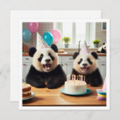 Wir können es ertragen glauben! Panda-Geburtstag Einladung (Vorne/Hinten)