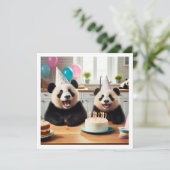 Wir können es ertragen glauben! Panda-Geburtstag Einladung (Stehend Vorderseite)