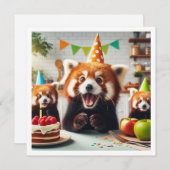 Wir können es ertragen glauben! Roter Panda Geburt Einladung (Vorne/Hinten)