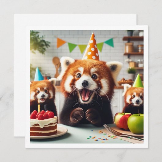 Wir können es ertragen glauben! Roter Panda Geburt Einladung (Vorne/Hinten)