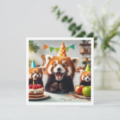 Wir können es ertragen glauben! Roter Panda Geburt Einladung (Stehend Vorderseite)