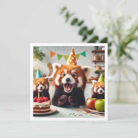 Wir können es ertragen glauben! Roter Panda Geburt Einladung (Stehend Vorderseite)