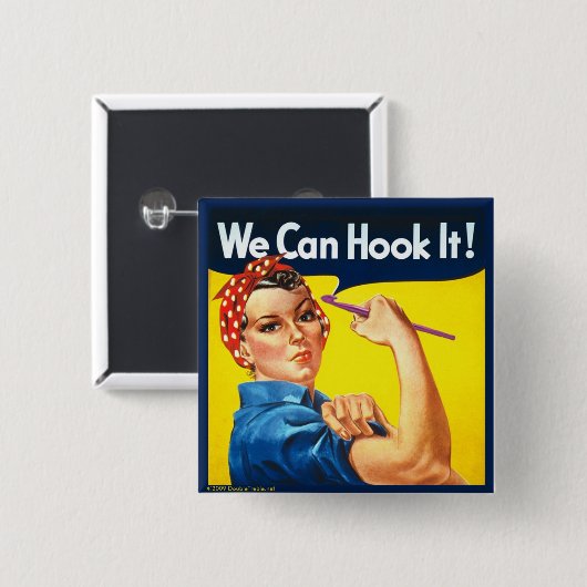 Wir können es haken! - Knopf Button (Vorne & Hinten)