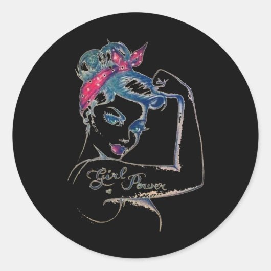 Wir können es heilen Rosie Riveter Brustkrebs Mädc Runder Aufkleber (Vorderseite)