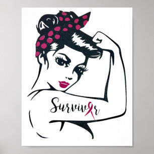 Wir können es heilen Rosie Riveter Brustkrebs Surv Poster