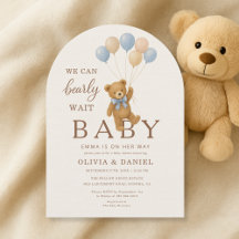 Wir können es kaum erwarten Baby Junge Bären Paar