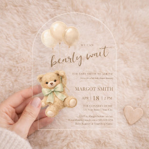 Wir können es kaum erwarten Baby Shower Acryleinladungen