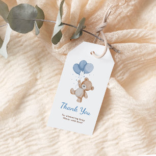 Wir können es kaum erwarten, Baby Shower - Dankesc Geschenkanhänger