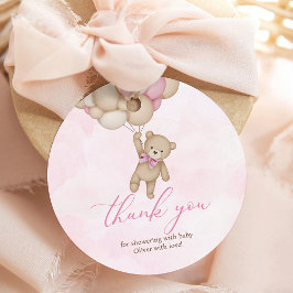 Wir können es kaum erwarten Baby Shower Pink Danke Geschenkanhänger