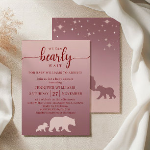 Wir können es kaum erwarten - Baby Shower Pink Omb Einladung