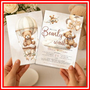 Wir können es kaum erwarten, Bärchen-Baby-Party Br Einladung