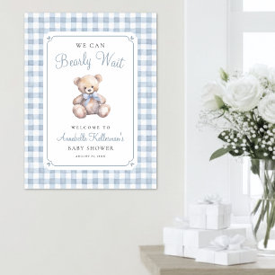 Wir können es kaum erwarten Blaues Bären-Baby-Part Poster