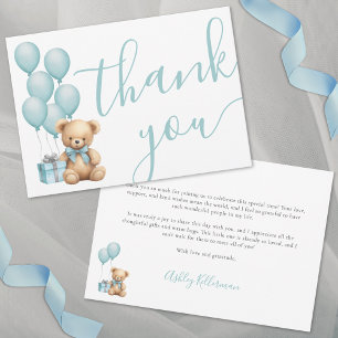 Wir können es kaum erwarten Blue Boy Baby Shower Dankeskarte