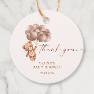 Wir können es kaum erwarten Boho-Ballon-Dankeschön Geschenkanhänger