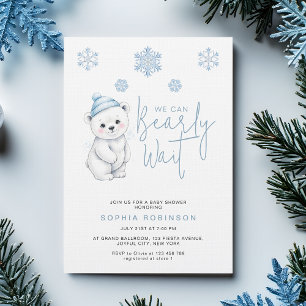 Wir können es kaum erwarten Eisbär Winter Baby Sho Einladung