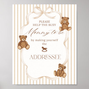 Wir können es kaum erwarten Elegante Babyparty-Adr Poster