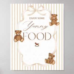 Wir können es kaum erwarten Elegante Babyparty-Ess Poster