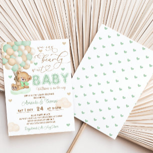 Wir können es kaum erwarten, Grüne Babyparty Einladung