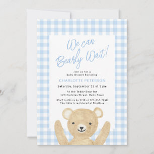 Wir können es kaum erwarten, Junge Baby-Party Einladung