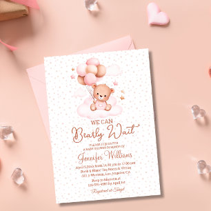 Wir können es kaum erwarten, Mädchen-Baby-Party Br Einladung