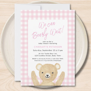 Wir können es kaum erwarten Mädchen-Baby-Party Einladung