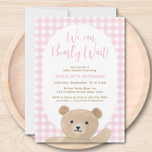 Wir können es kaum erwarten Mädchen-Baby-Party Einladung