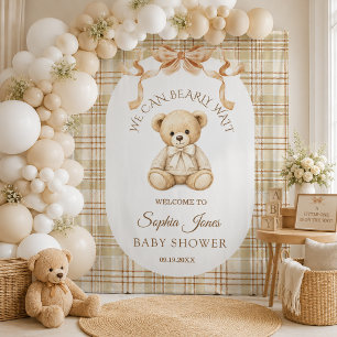 Wir können es kaum erwarten Neutrale Babyparty Kul Wandteppich
