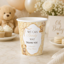 Wir können es kaum erwarten Neutrales Teddybär-Bab