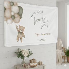 Wir können es kaum erwarten Neutrales Teddybär-Ban Banner