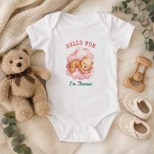 Wir können es kaum erwarten, niedlicher Bär Jungen Baby Strampler