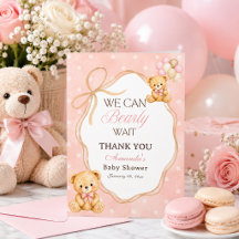 Wir können es kaum erwarten Rosa Bär Mädchen Baby-