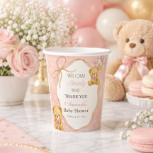 Wir können es kaum erwarten Rosa Bär Mädchen Baby-