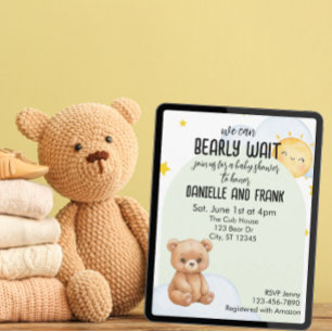 Wir können es kaum erwarten, süße Bär Baby-Party Einladung