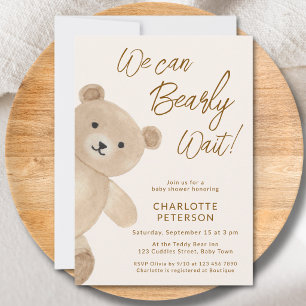 Wir können es kaum erwarten Süßer Bär Baby-Party Einladung
