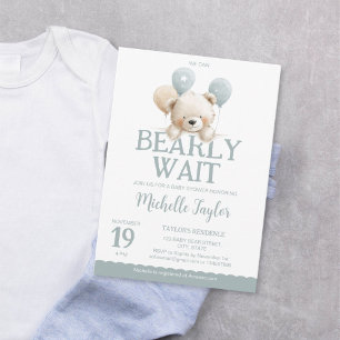 Wir können es kaum erwarten Süßer Teddy Bär Baby S Einladung