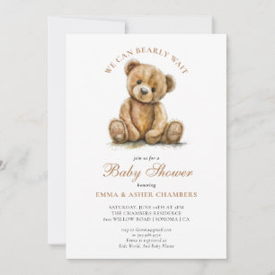 Wir können es kaum erwarten Teddy Bär Baby Shower Einladung
