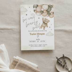 Wir können es kaum erwarten Teddy Bär Baby Shower Einladung